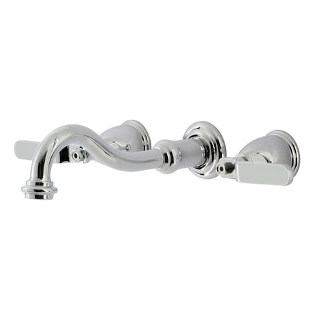 Kingston Brass KS3021KL Two-Handle Wall Mount Tub Faucet, Polished Chrome KS3021KL